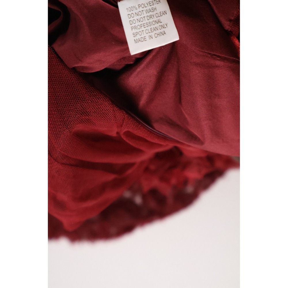 IEENA NEW Mac Duggal One Shoulder 3D Rose Cocktail Dress Wine Red 8 - Picture 8 of 8